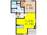 歩 1LDKの間取り