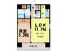 ボンヌレコルト 1LDKの間取り