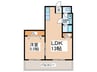 マンション忠岡 1LDKの間取り