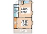 マンション忠岡 1LDKの間取り