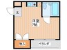 平池マンション 1Rの間取り