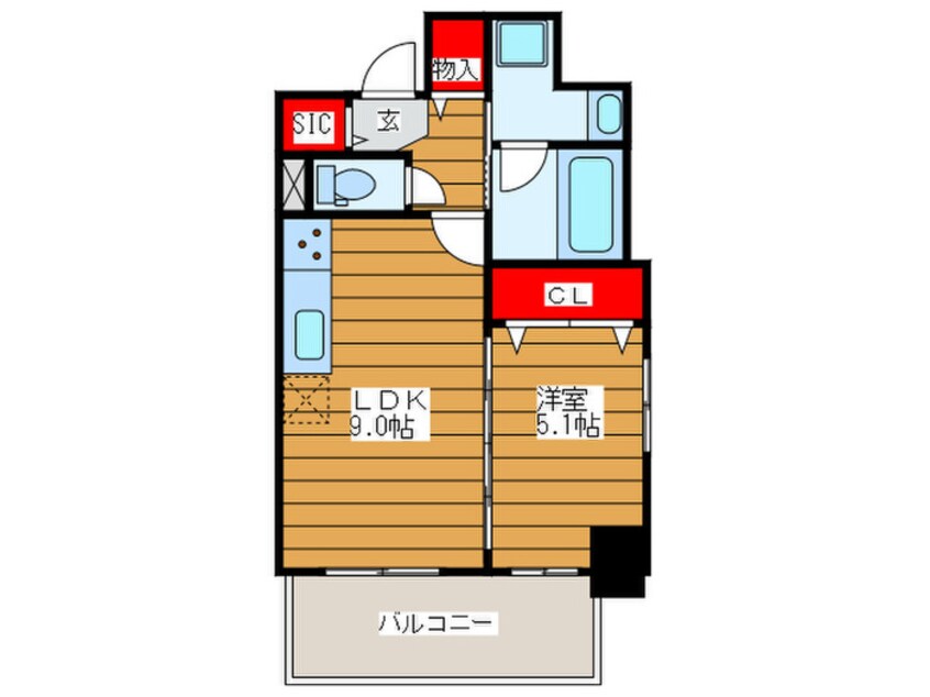 間取図 huit arbre上町台