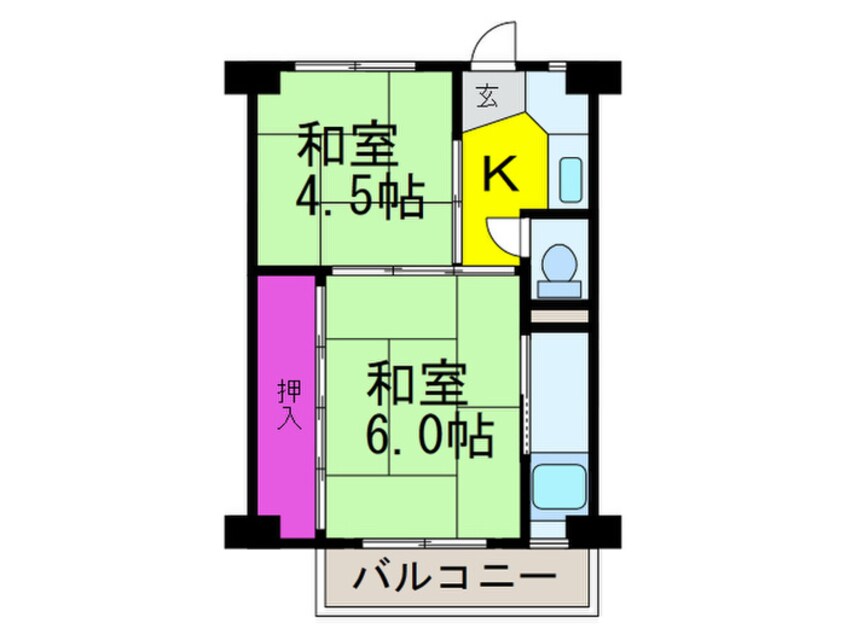 間取図 ビレッジハウス服部1号棟