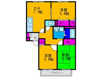 間取図 ハイマ－ト金川　ⅡＡ