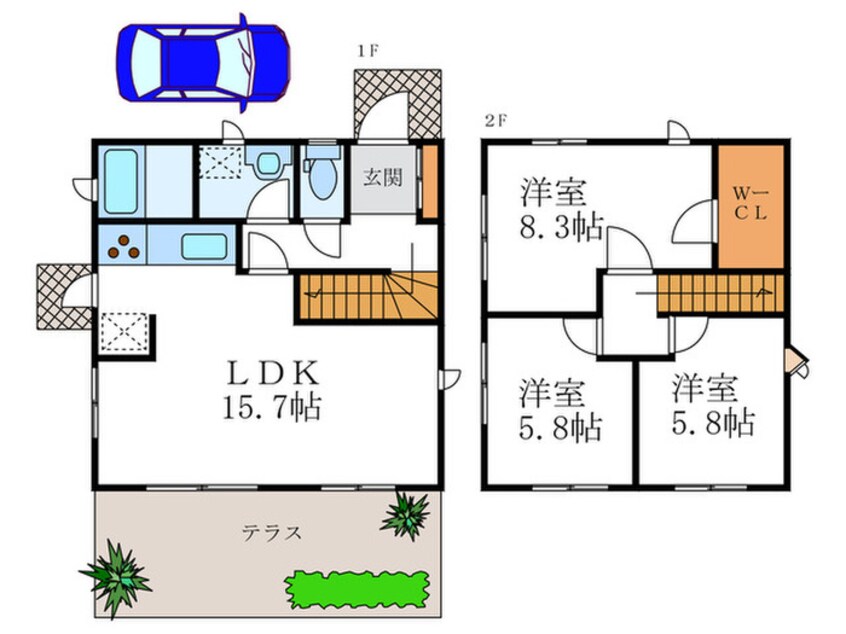 間取図 那須様貸家（西棟）