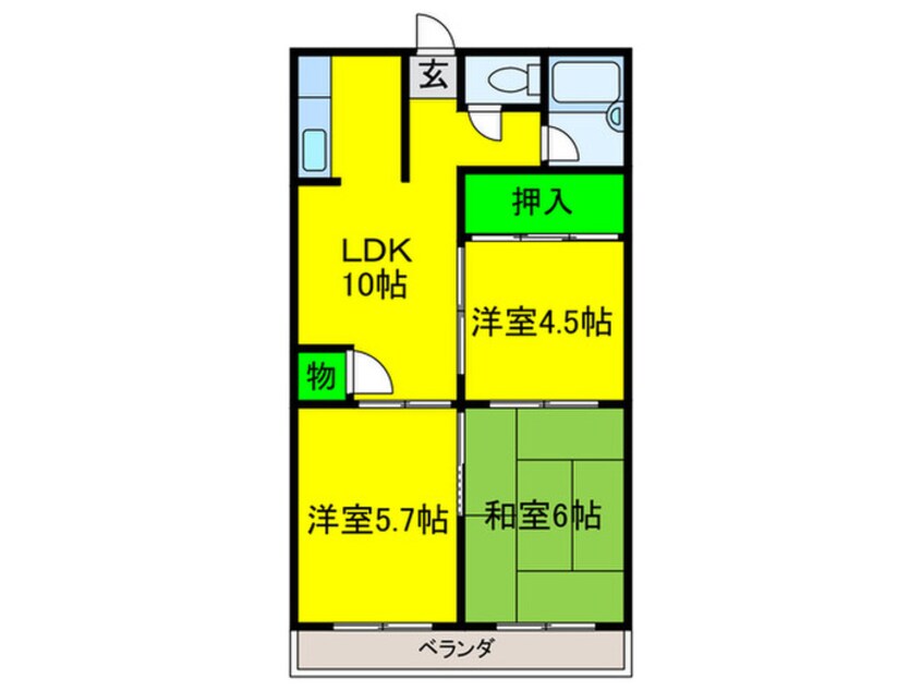 間取図 コーポ千萩