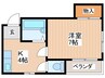 フローラルビラ 1Kの間取り