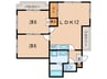 パレス新甲陽 2LDKの間取り
