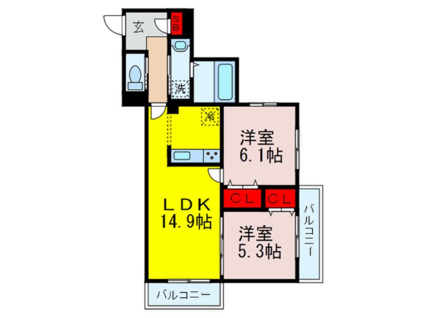 間取図 メルヴェイユ泉