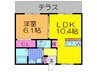 コルザテラス 1LDKの間取り