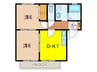 アサンテＢ棟 2DKの間取り