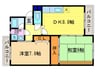 Ｎ－ＳＯＣＩＡ２１ 2DKの間取り