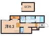 あんしん+宮川町08-3006 1Rの間取り