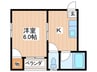 ホワイティ南中振 1Kの間取り
