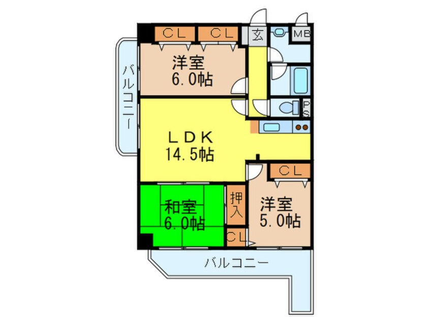 間取図 レスカ－ラ緑地公園