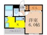 シェリール東淀川 1Kの間取り