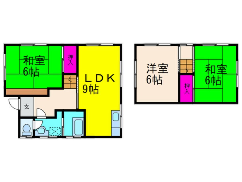 間取図 登美の里町貸家