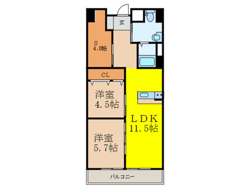 間取図 茨木グランドハイツ(411)