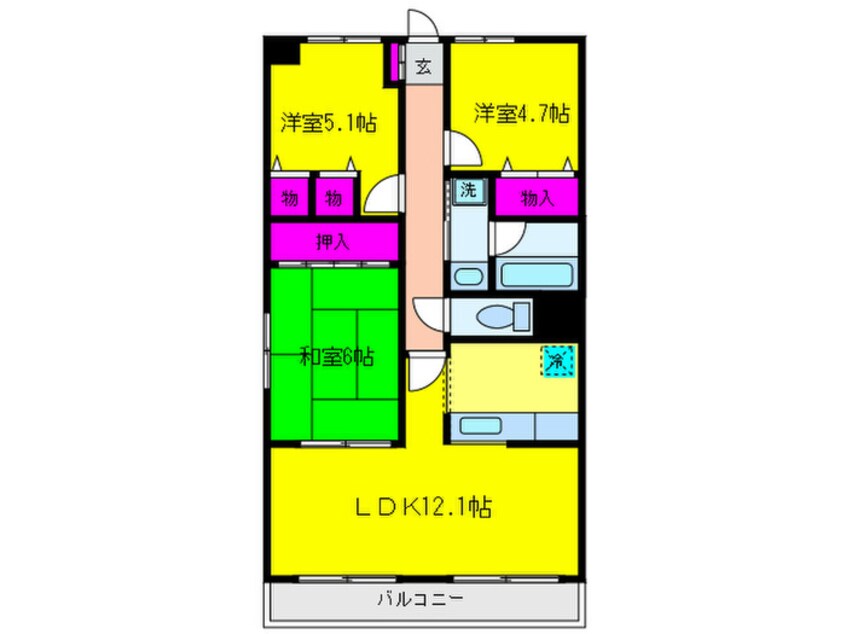 間取図 パ－クピア末広