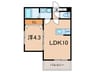 アプローズ加古川 1LDKの間取り