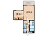 アプローズ加古川 1LDKの間取り