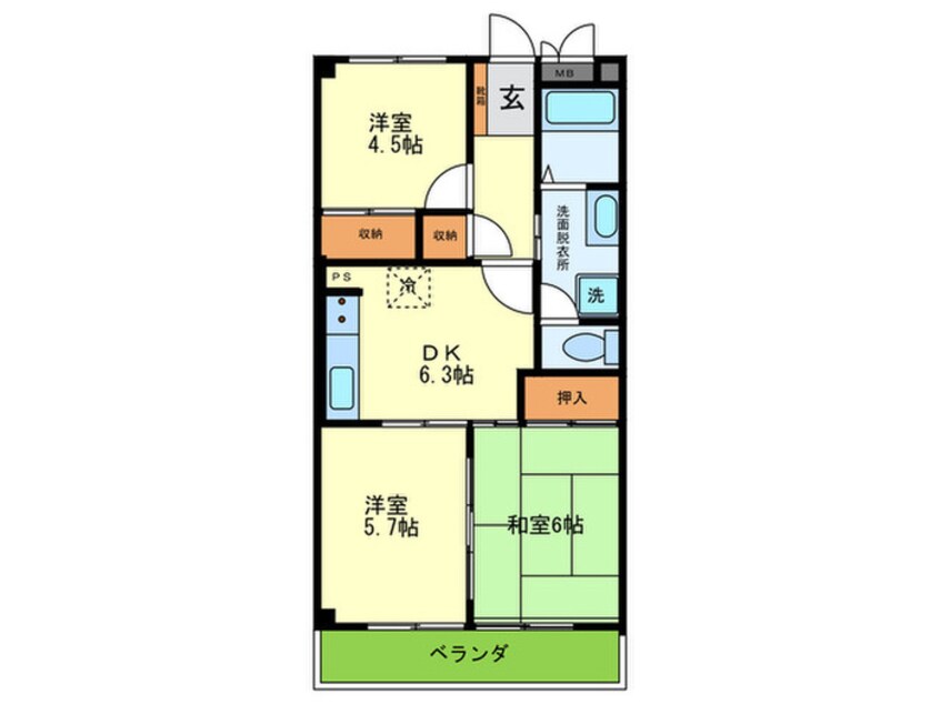 間取図 ﾙｼｪ-ﾙ武庫之荘