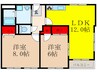 アメニティーKB 2LDKの間取り