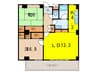 芦屋山手マンションＣ棟 2LDKの間取り
