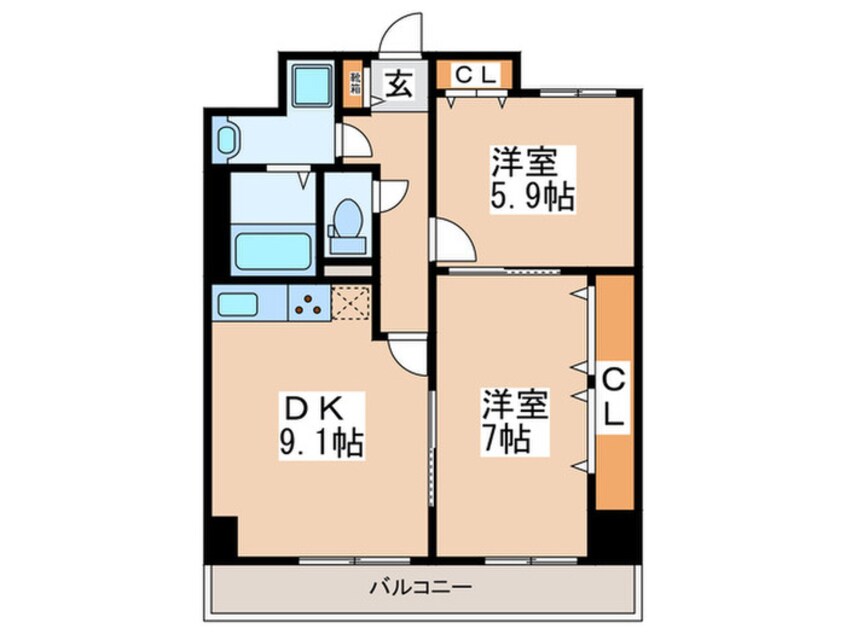 間取図 グランデュール林寺