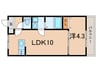 シェリル加古川 1LDKの間取り