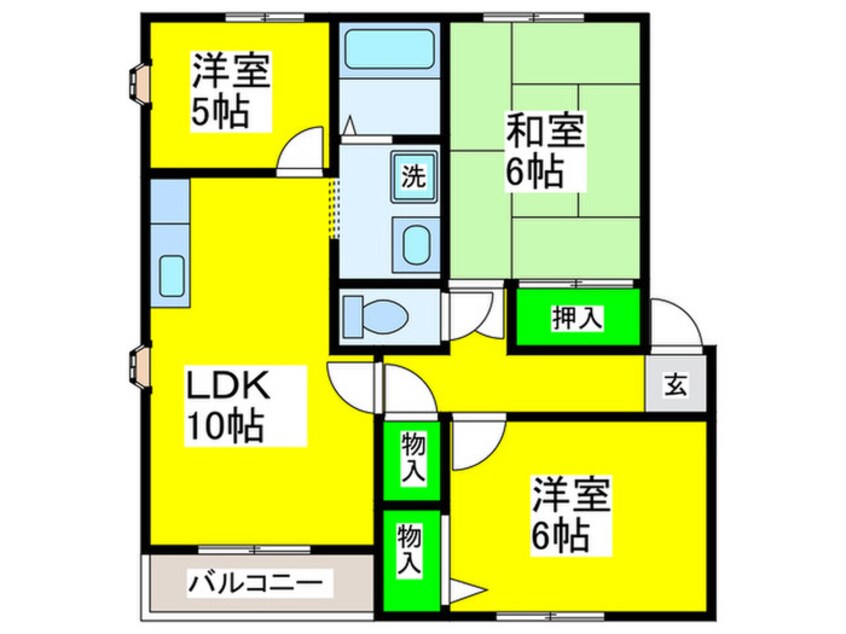 間取図 フラッツ向陽台W棟