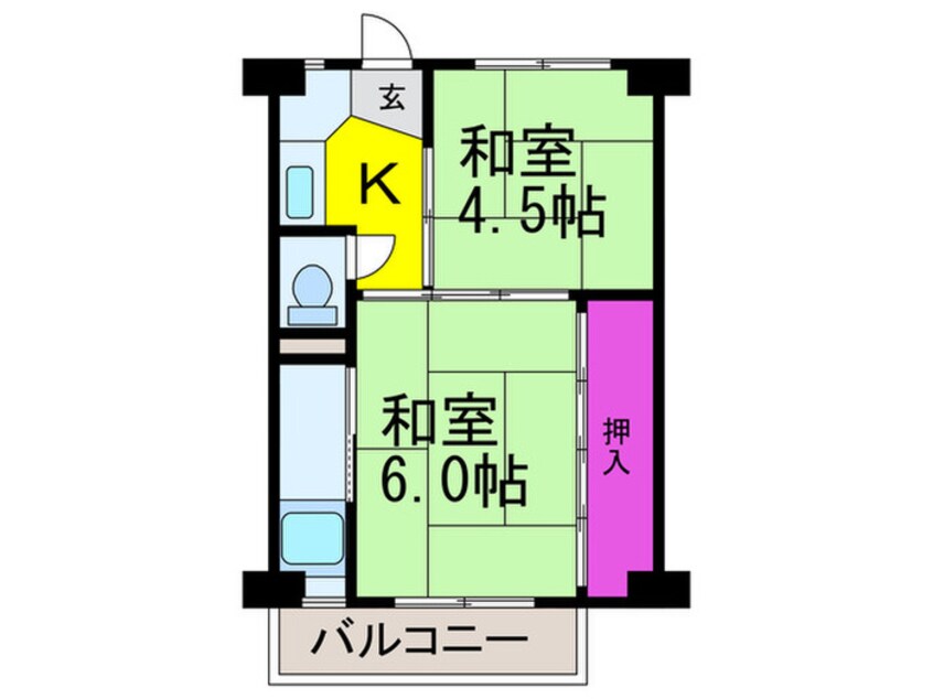 間取図 ビレッジハウス服部4号棟