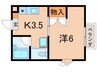 福来西宮北口 1Kの間取り