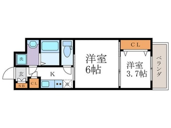 間取図 CREST TAPP京都二条（107）