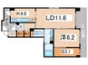 ベルデ石きり 1LDK+Sの間取り