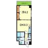 SOUTH(ｻｳｽ） 1DKの間取り