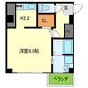 SOUTH(ｻｳｽ） 1Kの間取り