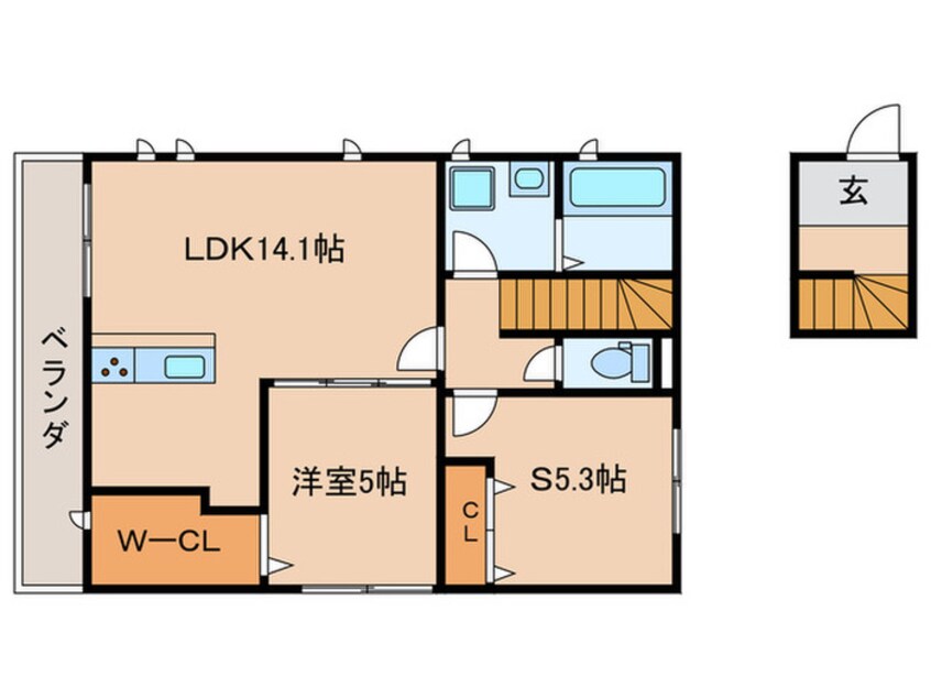 間取図 仮）キンブリッジ木津南垣外