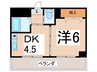 ヴェルヴェデ－レⅡ 1DKの間取り