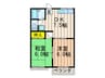 指月ハイツ 2DKの間取り