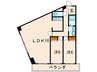 リアンジェ六甲 2LDKの間取り
