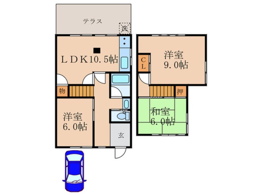 間取図 桃山南大島町貸家