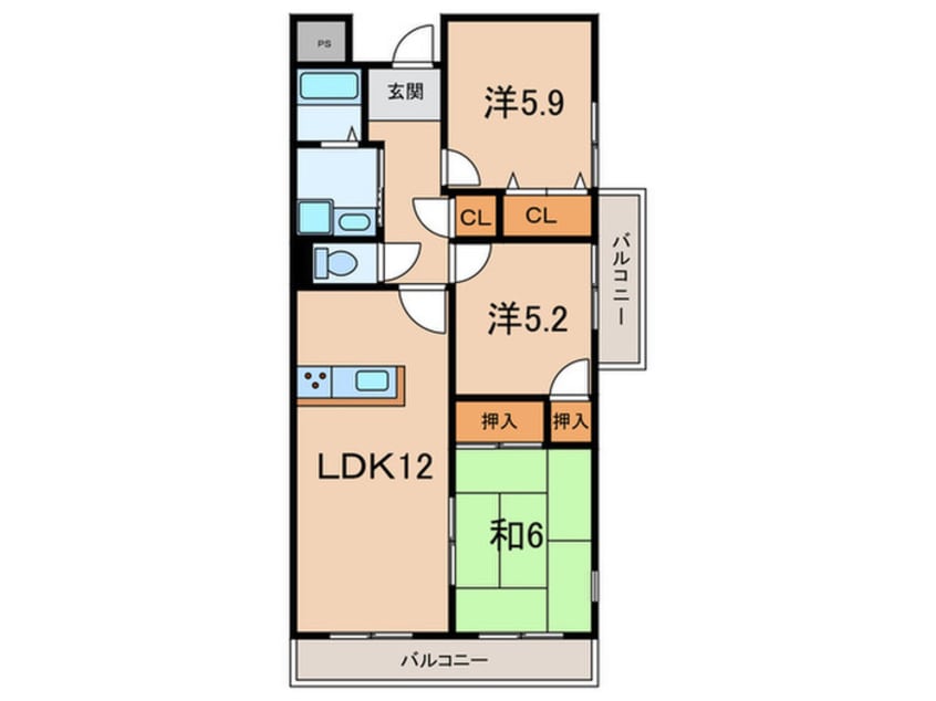 間取図 マウンティン・ツ－