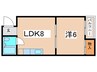 桃井マンション 1LDKの間取り