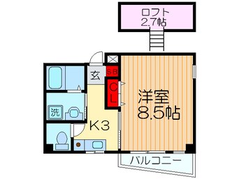 間取図 ポルテヴォヌｰル竹山