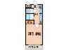 ルミネ四季彩館 1Kの間取り