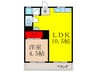 吉見ハイツ 1LDKの間取り