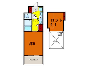 間取図 ｴｽﾃﾑｺ-ﾄ三宮駅前ﾗﾄﾞｩ-（411）