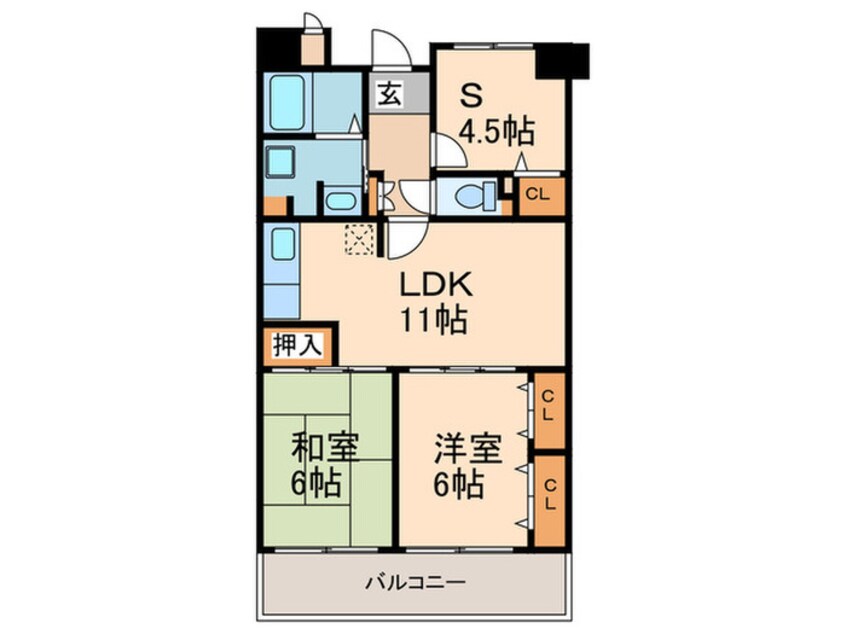 間取図 グラマシー立売堀