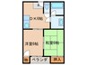 錦ハイツ 2DKの間取り